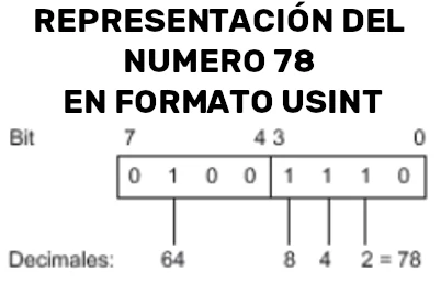 Ejemplo de como representar un número den formato UINT